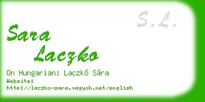 sara laczko business card